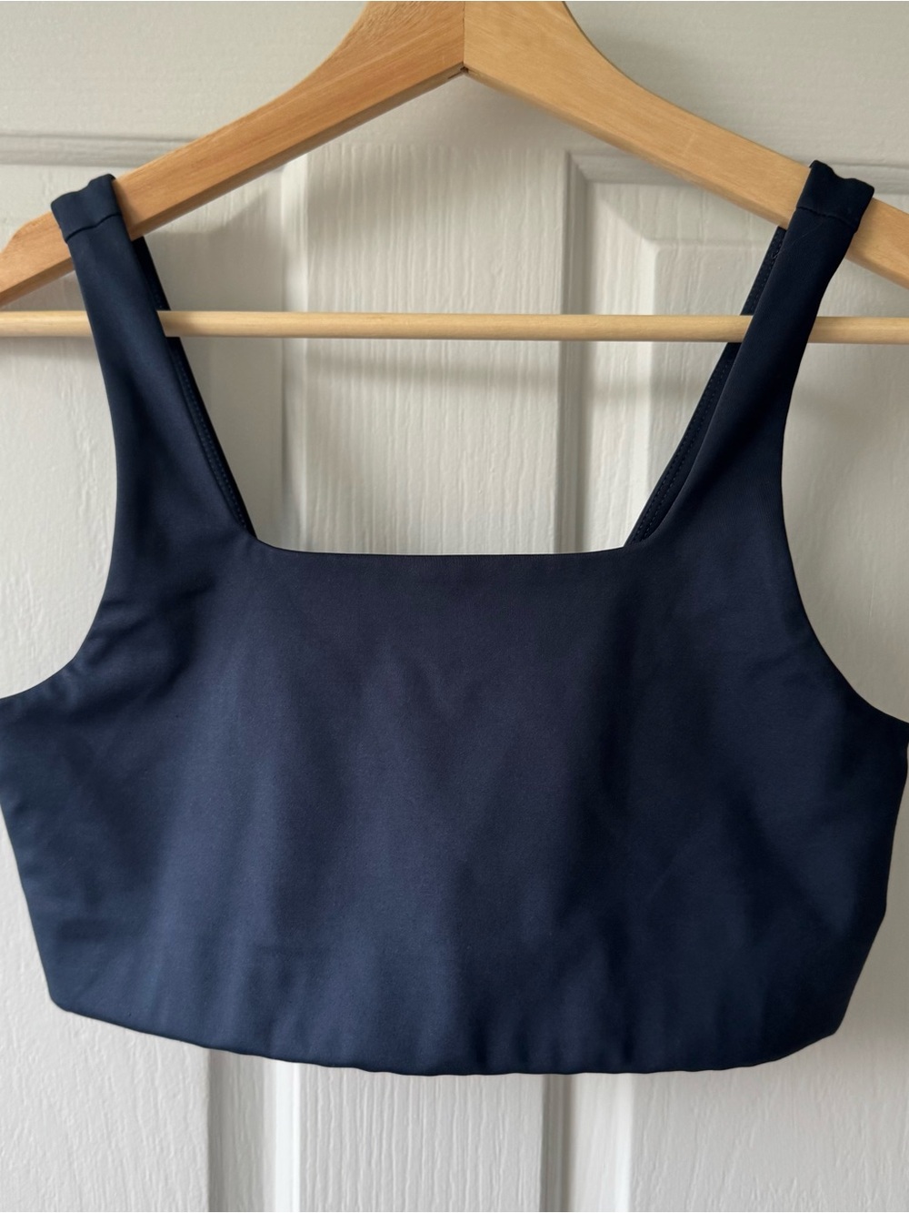 girlfriend collective Navy Square-Neck Crop Tank and High Rise Short